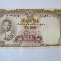 Rara! Thailanda 10 Baht 1953 in stare foarte buna