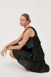 Armani Exchange rochie culoarea negru, midi, oversize