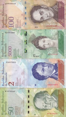 VENEZUELA lot 4 bancnote diferite VF/XF!!! foto