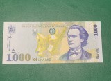 Bancnota 1000 lei 1998 filigran mare seria 014D2186202 UNC