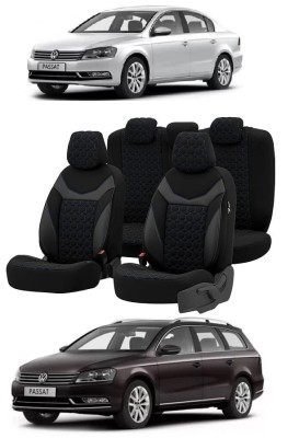 Set huse scaune piele si textil compatibile VW PASSAT B7 (2010-2015) Albastru foto