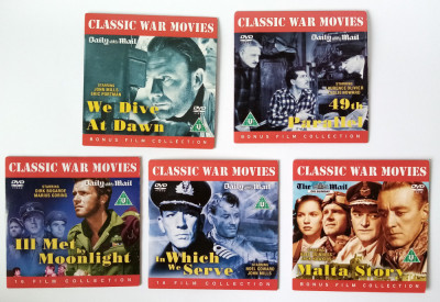 5 DVD filme Razboi Mondial cinemateca Daily Mail Classic War Movies Mills D2 foto