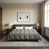 vidaXL Duvet complet pe tot parcursul anului Gri deschis 200 x 200 cm 42026004