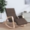 vidaXL Scaun balansoar, maro &icirc;nchis, material textil