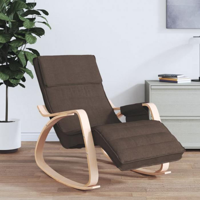 vidaXL Scaun balansoar, maro &icirc;nchis, material textil