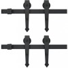 Set piese pentru usi glisante, negru, 2 x 183 cm, otel