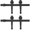 Set piese pentru usi glisante, negru, 2 x 183 cm, otel