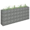 Strat inaltat gradina gabion otel galvanizat 180 x 30 x 90 cm argintiu