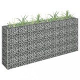 Strat inaltat gradina gabion otel galvanizat 180 x 30 x 90 cm argintiu