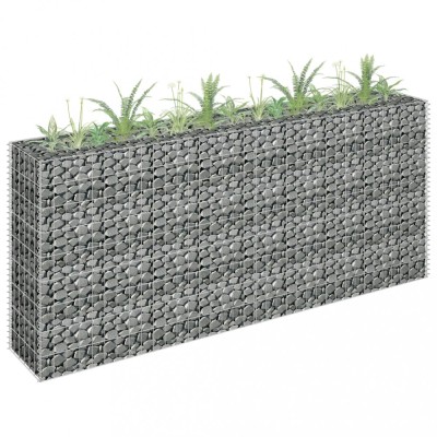 Gossi strat inaltat gabion, 180 x 30 x 90 cm, otel galvanizat foto