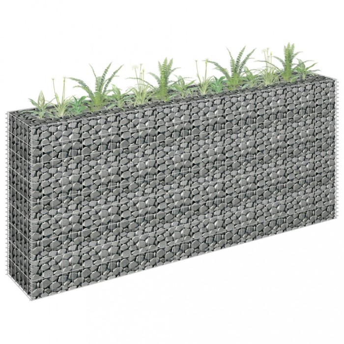 Gossi strat inaltat gabion, 180 x 30 x 90 cm, otel galvanizat