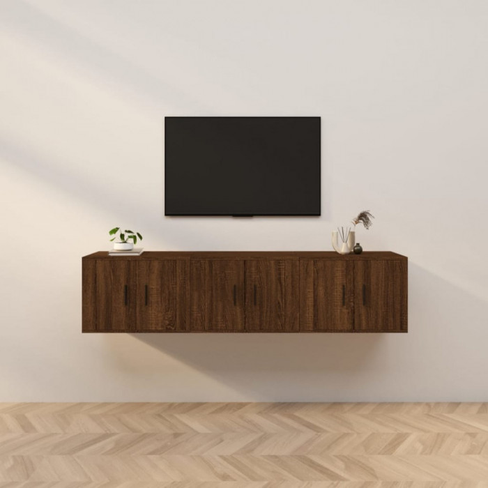 Dulapuri TV de perete, 3 buc., stejar maro, 57x34,5x40 cm GartenMobel Dekor