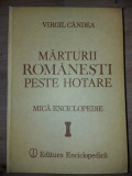 Marturii romanesti peste hotare Mica enciclopedie - Virgil Candea
