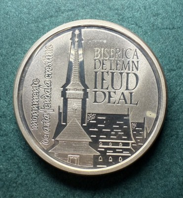 5 Lei 2006 Biserica de lemn Ieud Deal Argint Proof foto