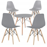 4 buc scaune moderne cu masa pentru bucatarie, 3 culori-gri, Timelesstools