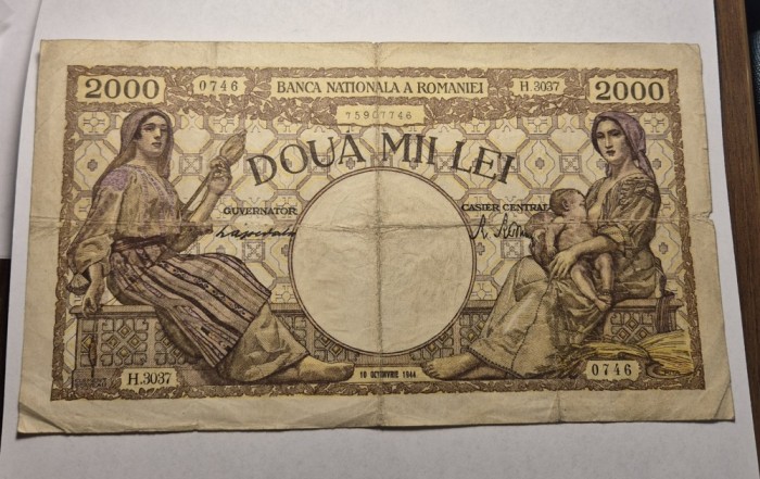 2000 lei 1944 Octombrie