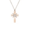 Lant si cruce cu cristal Swarosvski - argint 925 placat cu aur roz