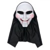 Mască Halloween, Thriller, Cercuri Roșii, Ochi Mici, Acoperire Cap, Alb/Negru, Plastic/Poliester, Oem