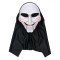 Mască Halloween, Thriller, Cercuri Roșii, Ochi Mici, Acoperire Cap, Alb/Negru, Plastic/Poliester