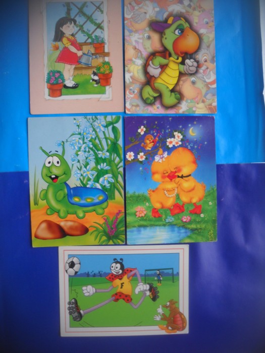 HOPCT LOT NR 1002 CEHIA-DESENE ANIMATE PENTRU COPII-5 CARTI POSTALE-CIRCULATE