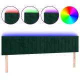 Cumpara ieftin Tablie de pat cu LED, verde inchis, 160x5x78/88 cm, catifea