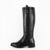 Cizme negre lungi cu imprimeu reptila FR532 113, 36, Negru