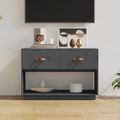 Gossi comoda tv, gri, 90x40x60 cm, lemn masiv de pin foto