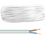 10m cablu electric 2x0.75mm2 MYYUP cupru multifilar dublu-izolat plat alb H03VVH2-F 2x0.75