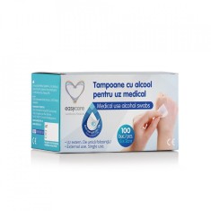 Tampoane cu alcool izopropilic pentru uz medical EASYCARE 6x3cm 100 bucati/cutie