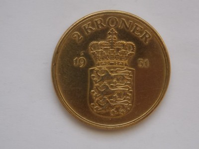 2 KRONER 1951 DANEMARCA foto