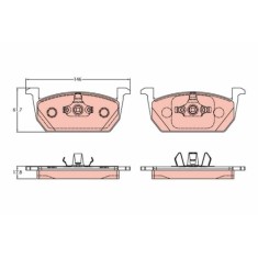 Placute frana Audi A1 Allstreet (Gbh), A1 City Carver (Gbh), A1 Sportback (Gba); Seat Arona (Kj7, Ibiza 5 (Kj1, Leon (5f1), Leon Box / Liftback (5f1)