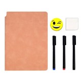 Set agenda a5 reutilizabila cu pagini tip tabla, agenda pagini albe cu stergere uscata, 3 markere, 1 burete &Egrave;i 1 laveta de sters, portabila, 24 x 16., Flippy