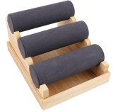 Cumpara ieftin Stand Premium din Lemn cu 3 Niveluri &ndash; Organizator pentru Ceasuri ?i Br???ri