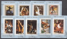 Umm al Qiwain 1973 Sport, Olympics, 9 perf. mini sheet, used T.207