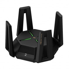 Router wireless gaming Xiaomi Mi AX9000, Tri-band, Wi-Fi 6, Racire Activa, MU-MIMO, OFDMA, Negru