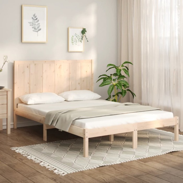vidaXL Cadru de pat Small Double 4FT, 120x190 cm, lemn masiv de pin