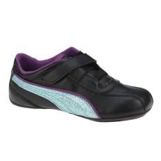Pantofi sport fete Puma Talulla Glamm V, black-blue-grape, 27