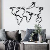 Cumpara ieftin Accesoriu decorativ de perete metalic Mozzafiato Negru 60x42 cm