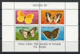 Turcia 1988 2833/36 bl 26 MNH - Fluturi (II), fauna, Nestampilat