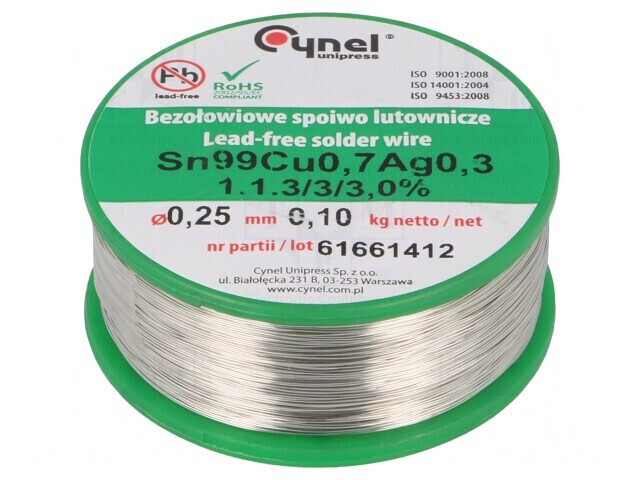 S&acirc;rmă de lipit fără plumb 0,25mm 100g
