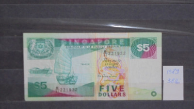 SINGAPORE - 5 DOLARI - 1989 - aUNC - foto