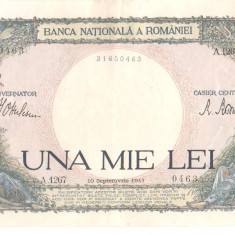 SV * Romania 1000 LEI 1941 , 10 Septembrie * Seria A.1267 * XF