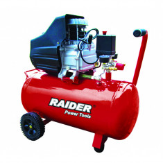 Compresor Raider, 1500 W, 50 l, 8 bar, 2800 rpm, regulator presiune