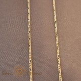 Lantisor subtire unisex placat cu aur 18K Novis, model 3 cu 1, 50 cm