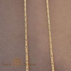Lantisor subtire unisex placat cu aur 18K, model 3 cu 1, 50 cm
