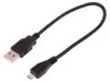 Cablu USB 2.0 A la Micro B 0,25m Negru, QOLTEC