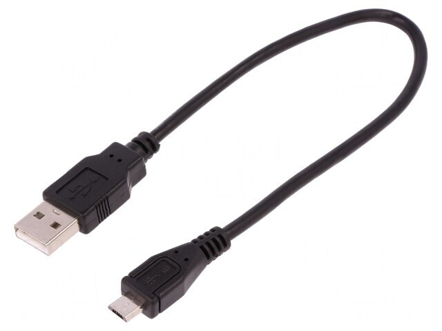 Cablu USB 2.0 A la Micro B 0,25m Negru