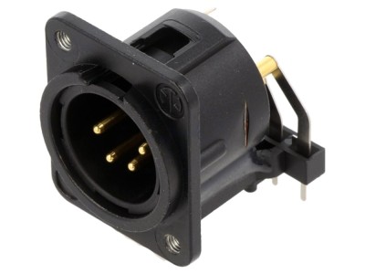 Conector XLR tată 90&amp;deg; 4 pini foto