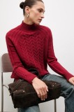 Answear.LAB pulover de cașmir culoarea rosu, cu turtleneck