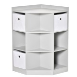 HOMCOM Raft depozitare pentru copii, 3 sertare netesute, MDF, antirăsturnare, Gri | Aosom Romania